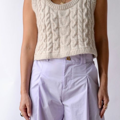 aeron chancery knitted cropped vest in ivory tops blouses aeron 458178