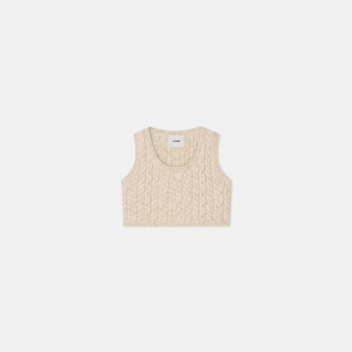 aeron chancery knitted cropped vest in ivory tops blouses aeron 747508