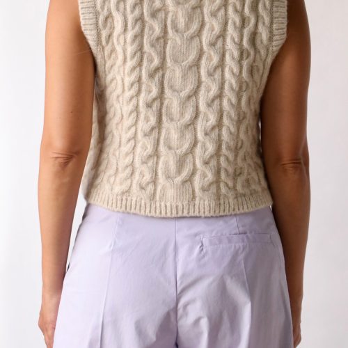 aeron chancery knitted cropped vest in ivory tops blouses aeron 942239