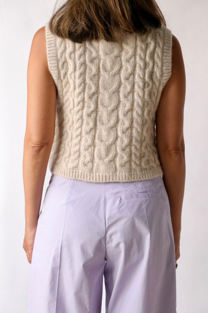 aeron chancery knitted cropped vest in ivory tops blouses aeron 942239