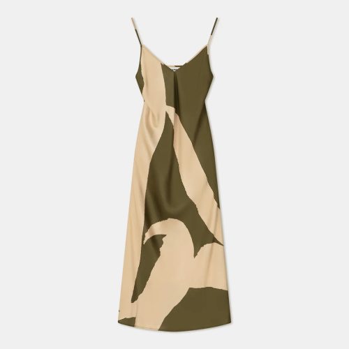 aeron prima printed dress in olive mono dresses aeron 239021