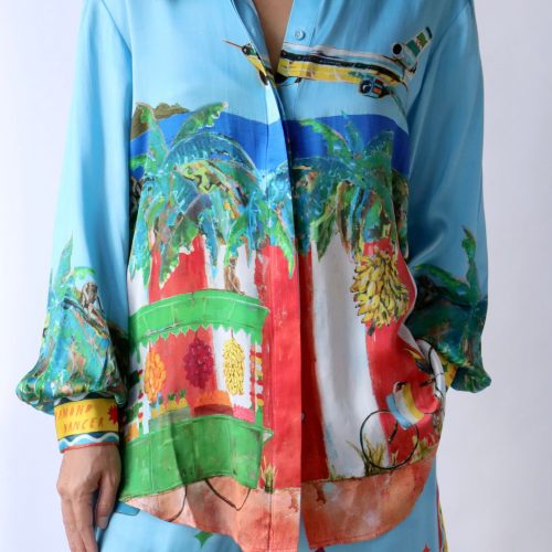 alemais all aboard silk shirt in multi tops blouses alemais 710128