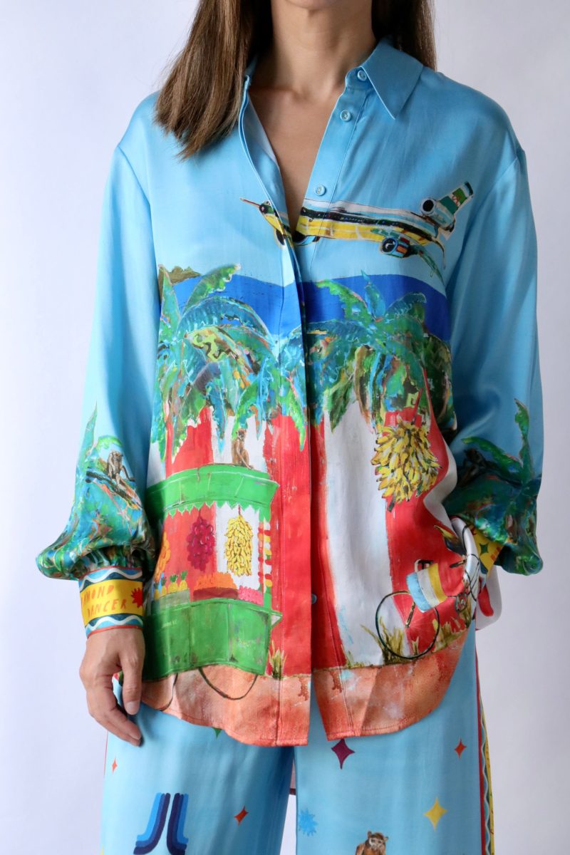 alemais all aboard silk shirt in multi tops blouses alemais 819422