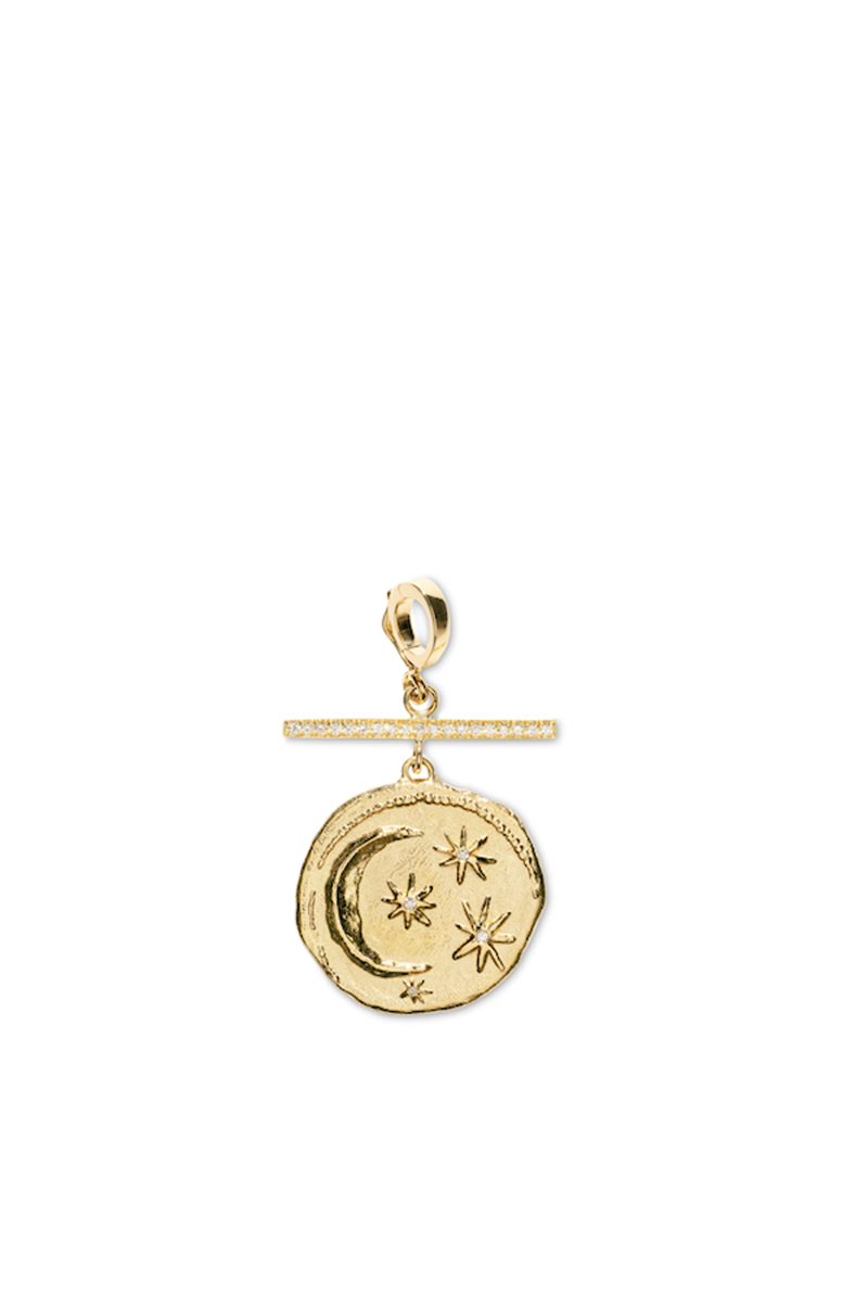 azlee cosmic small pave coin charm jewelry azlee 873755