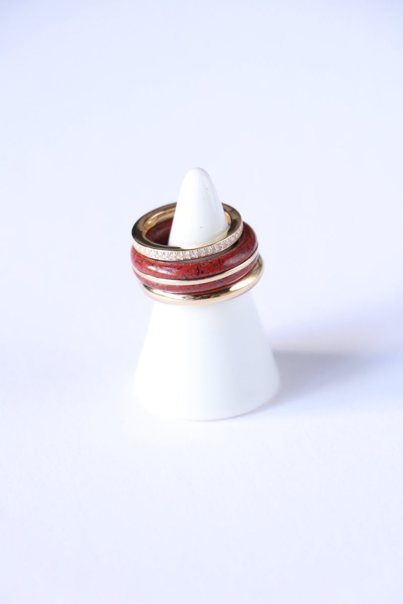 by pariah classic ring stack in red jasper jewelry by pariah 861910