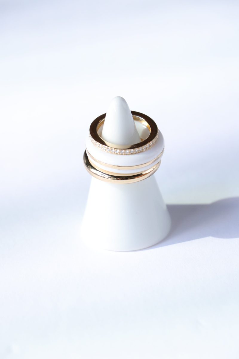 by pariah classic ring stack in white agate jewelry by pariah 573366