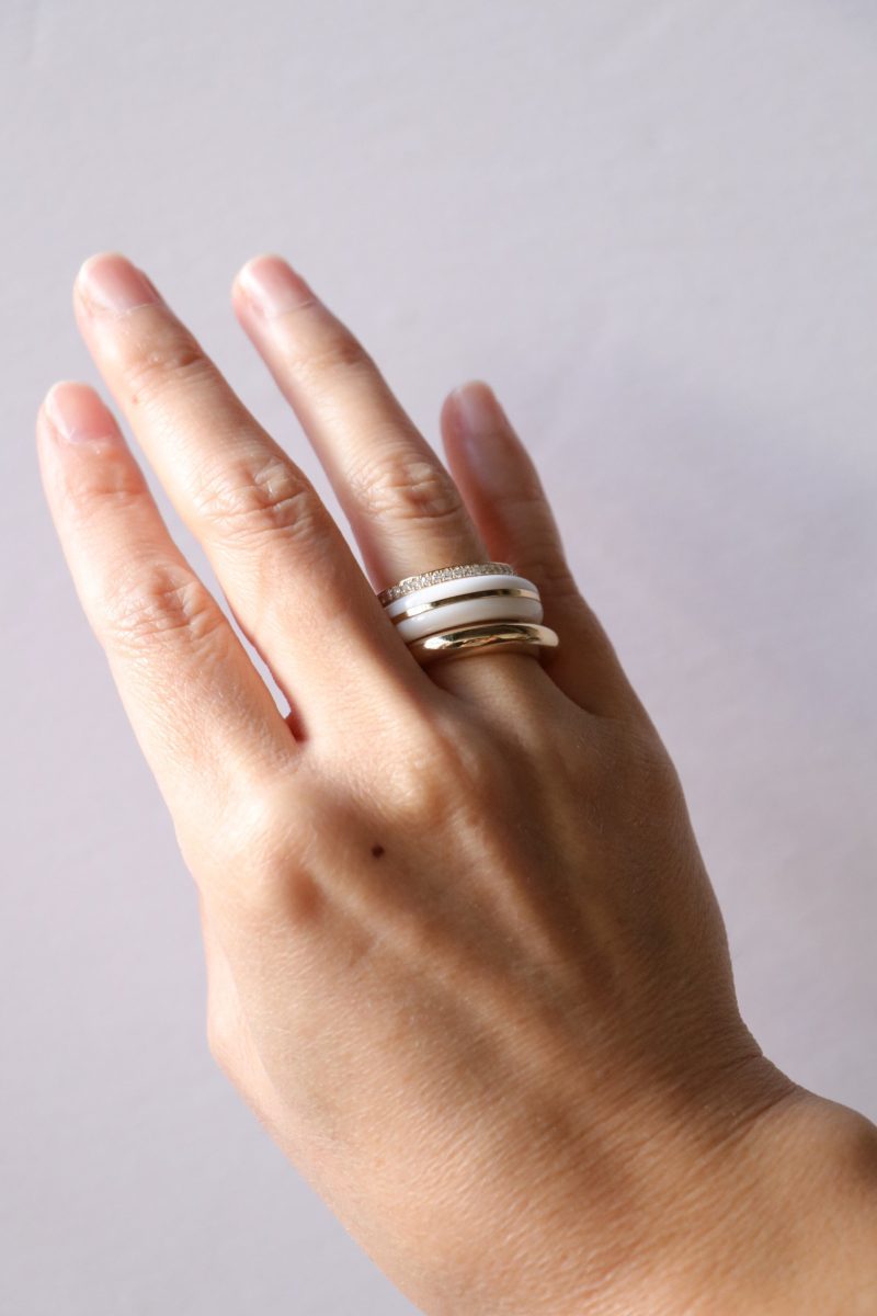 by pariah classic ring stack in white agate jewelry by pariah 972879