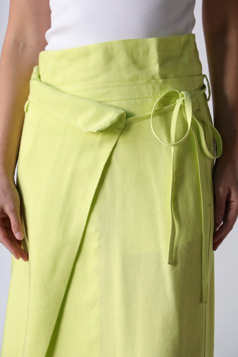 christian wijnants sabieta wrap skirt in lime bottoms christian wijnants 161366