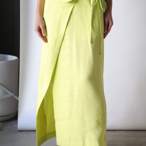 christian wijnants sabieta wrap skirt in lime bottoms christian wijnants 615697