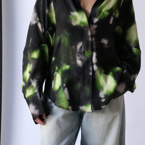 christian wijnants toriano oversized shirt in black lime pigments tops blouses christian wijnants 149984