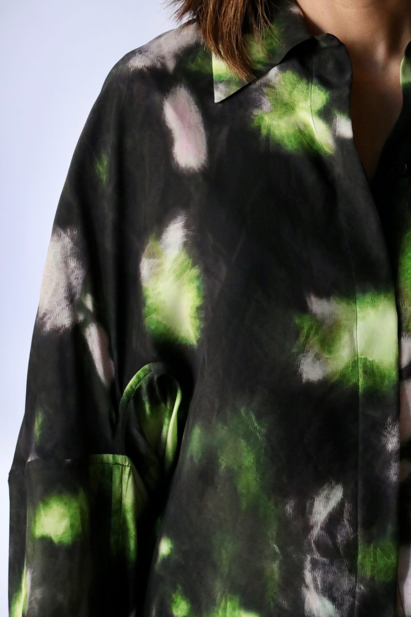 christian wijnants toriano oversized shirt in black lime pigments tops blouses christian wijnants 153781