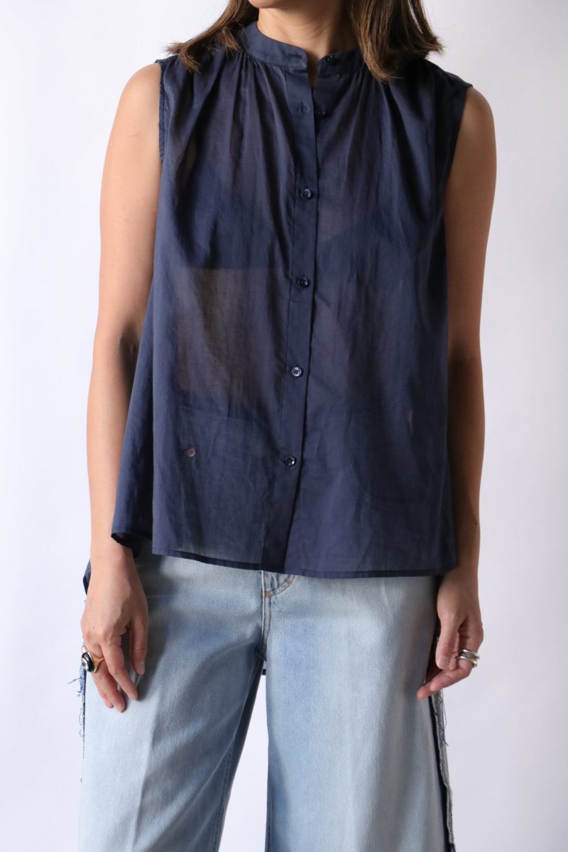 closed cotton voile blouse in space blue tops blouses closed 503204