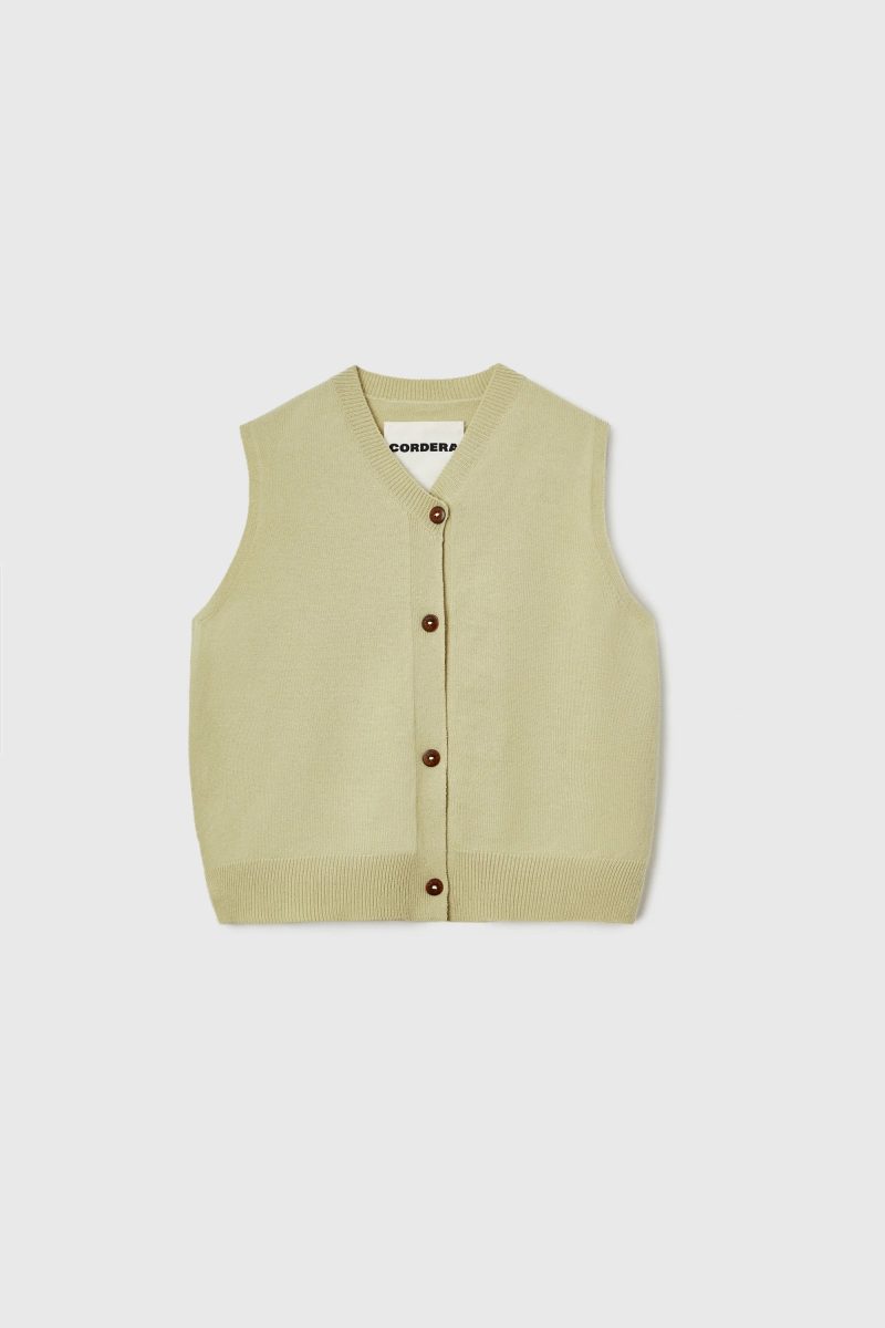 cordera merino wool waistcoat in butter tops blouses cordera 427418