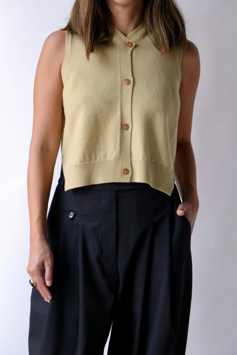 cordera merino wool waistcoat in butter tops blouses cordera 567313