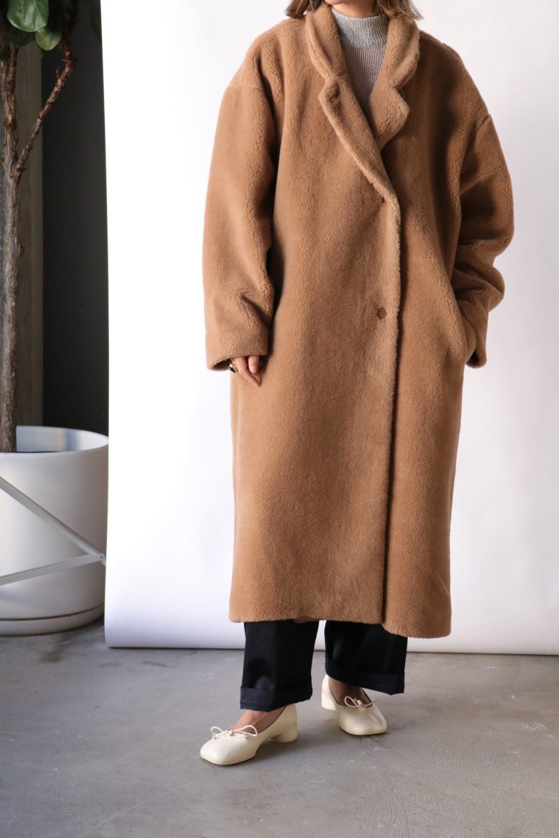 cordera shearling camel coat in camel outerwear cordera 398569