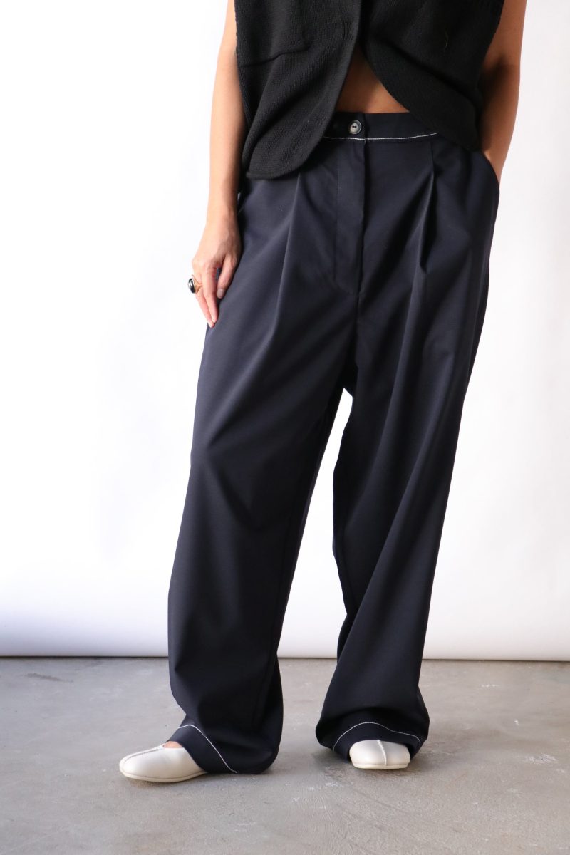 cordera tailoring stitch pants in navy bottoms cordera 166563