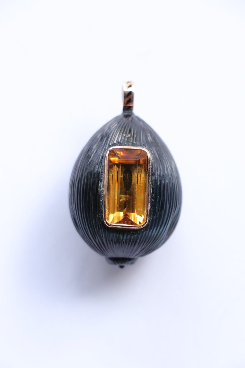 dezso carved coquito with emerald cut citrine jewelry dezso 522036