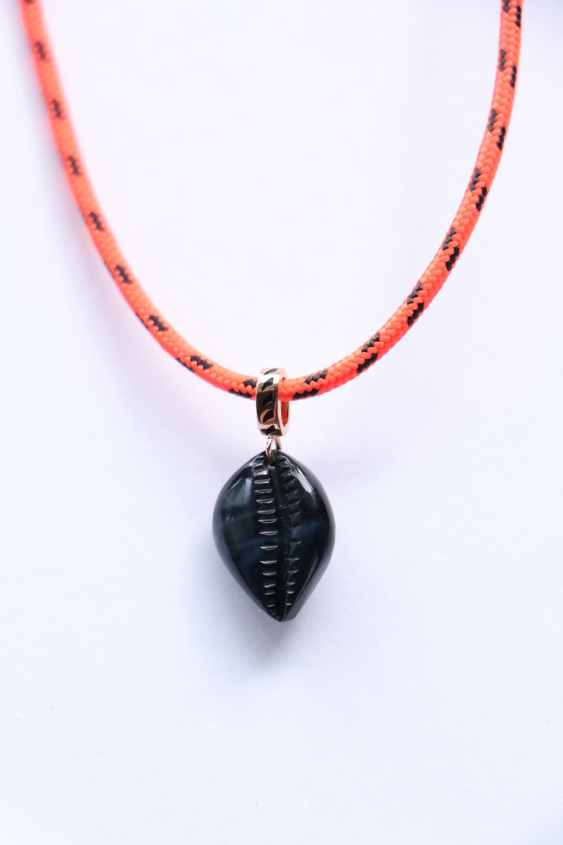 dezso petite carved cowry shark fin enameling necklace jewelry dezso 278718