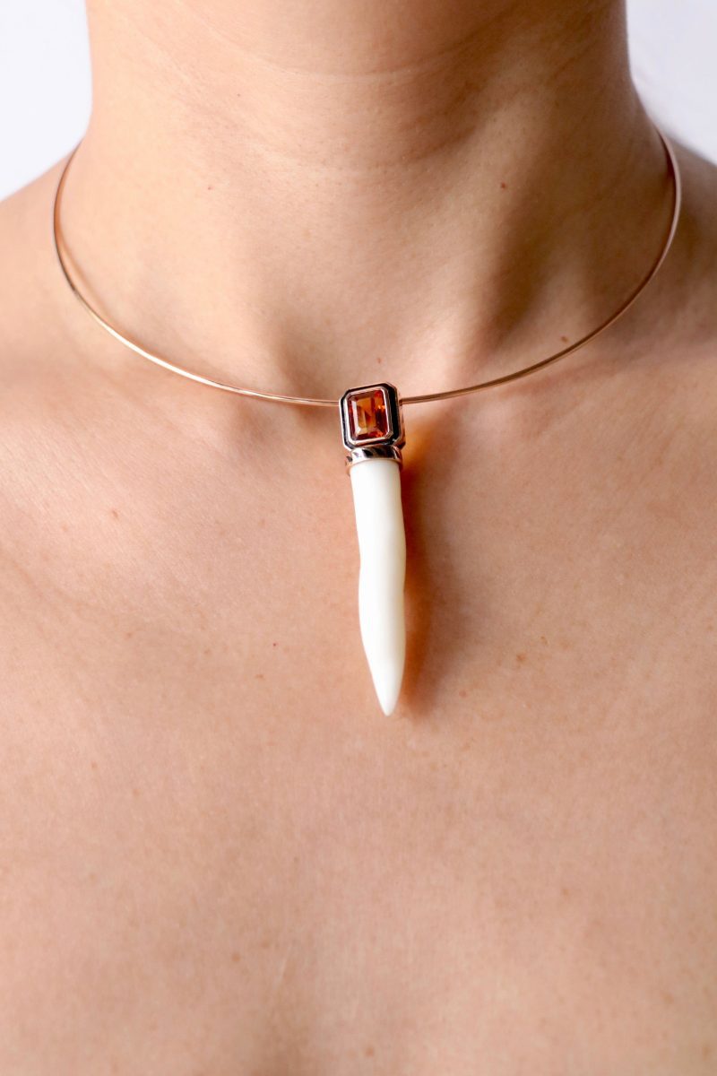 dezso white coral cornetto with citrine jewelry dezso 835350