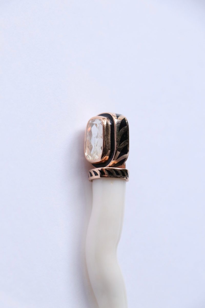 dezso white coral cornetto with siliminite jewelry dezso 776127