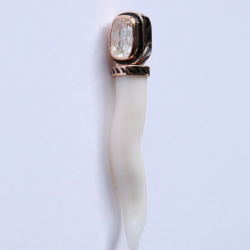 dezso white coral cornetto with siliminite jewelry dezso 855090