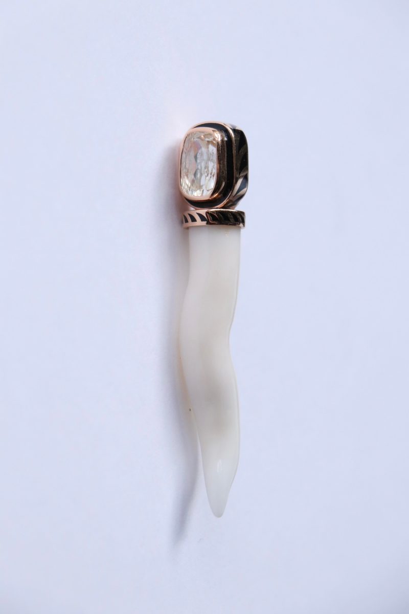 dezso white coral cornetto with siliminite jewelry dezso 855090