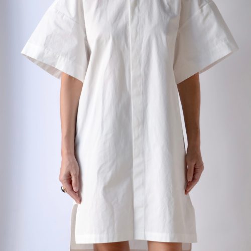 gauchere cotton poplin shirt dress in off white dresses gauchere 491622