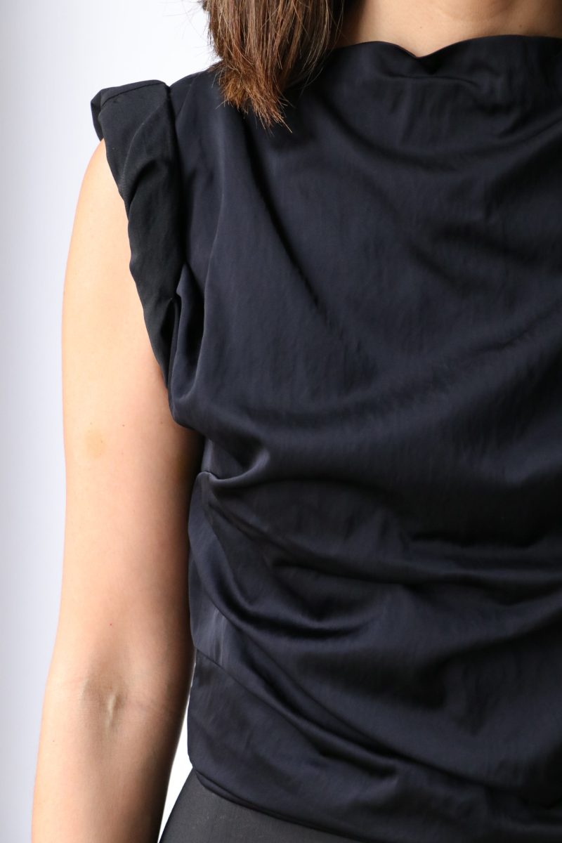 gauchere crinkled top in black tops blouses gauchere 455227