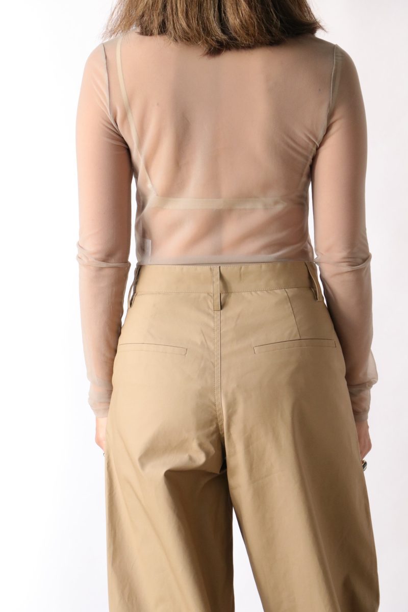 gauchere long sleeve jersey top in light beige tops blouses gauchere 348496