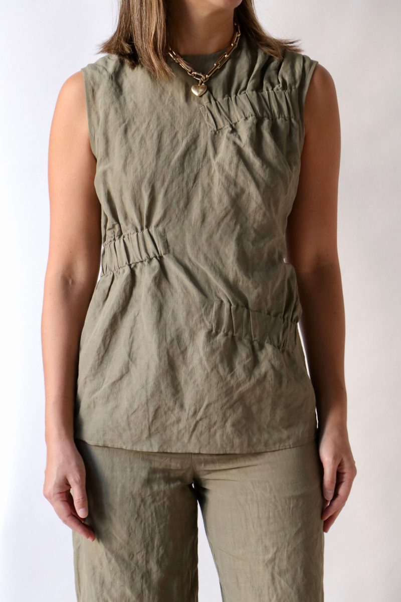 gauchere sleeveless top in sage tops blouses gauchere 992791