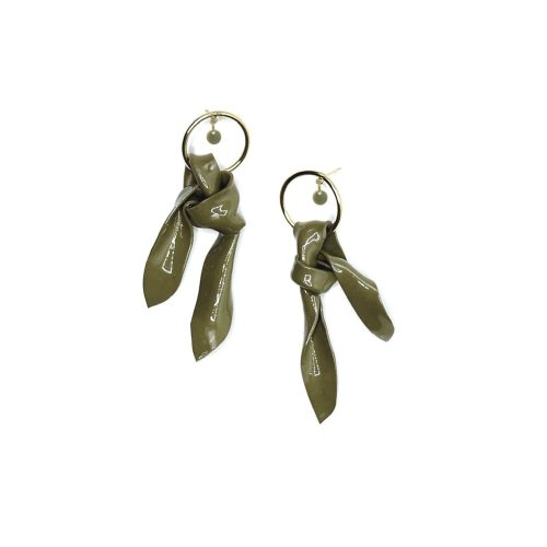 hannayoo works mini tie hoop earrings in khaki set jewelry hannayoo works 222907