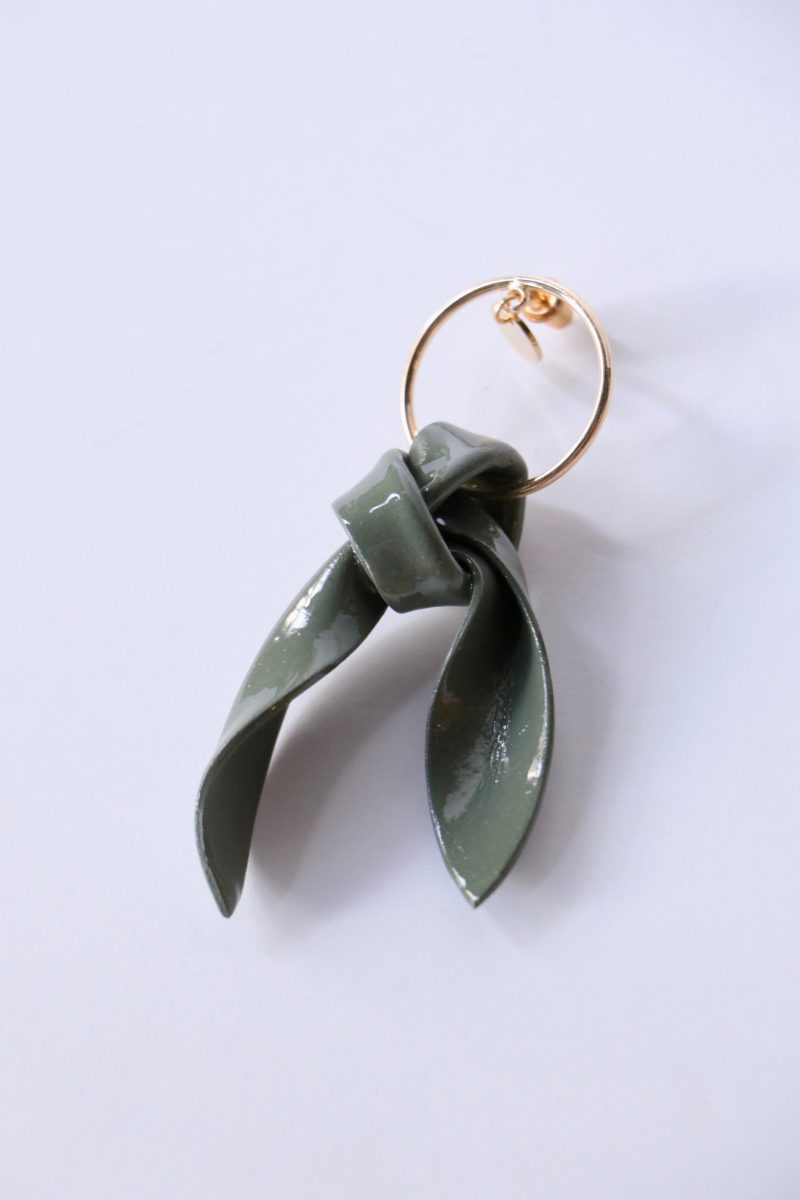 hannayoo works mini tie hoop earrings in khaki set jewelry hannayoo works 821846