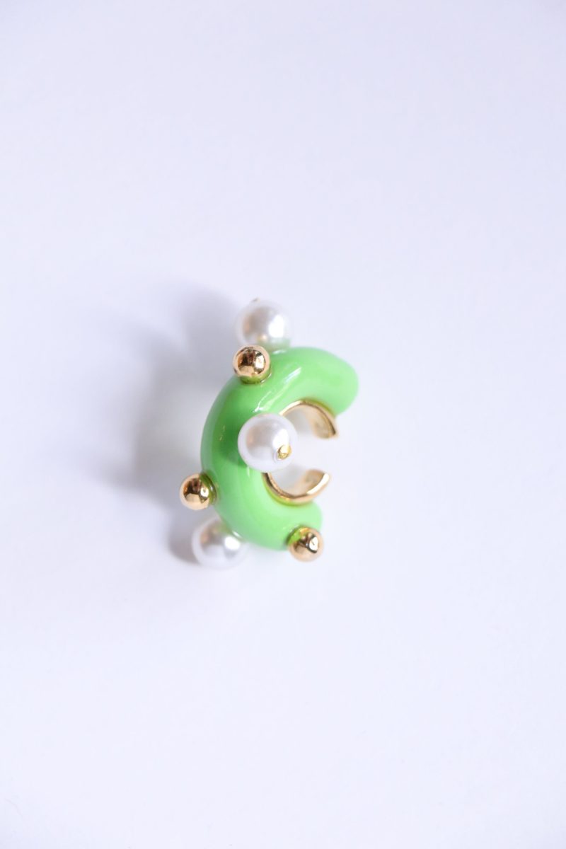 hannayoo works teardrop ear cuff in green single jewelry hannayoo works 876813