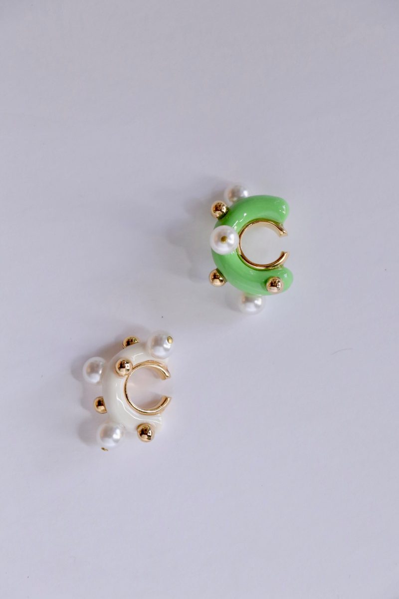 hannayoo works teardrop ear cuff in green single jewelry hannayoo works 904985