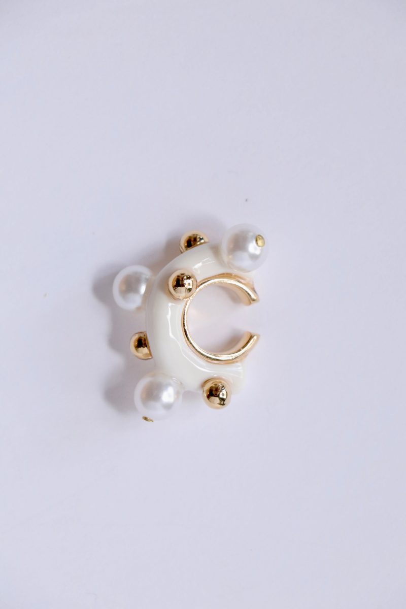 hannayoo works teardrop snow ear cuff in white single jewelry hannayoo works 175580