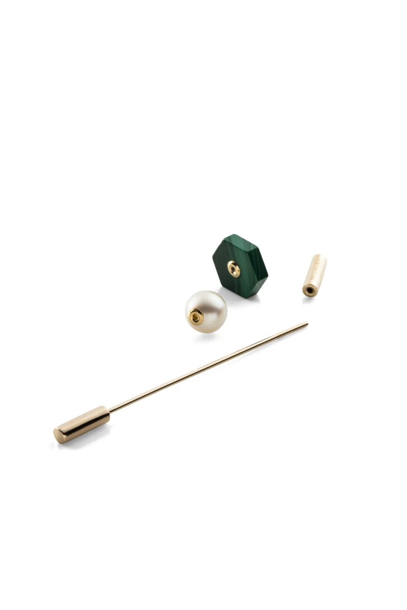 hirotaka spear pearl malachite earring jewelry hirotaka 413289