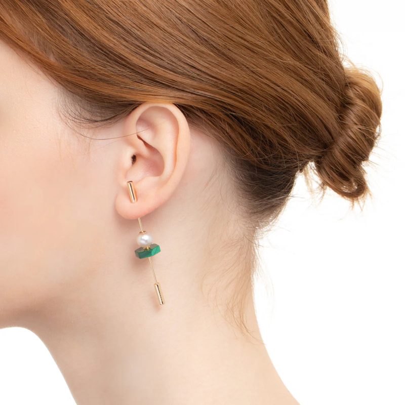 hirotaka spear pearl malachite earring jewelry hirotaka 586475