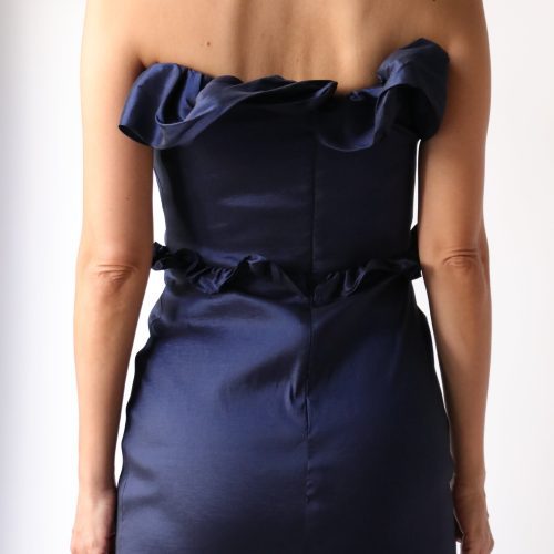 kika vargas helga dress in navy taffeta dresses kika vargas 733832