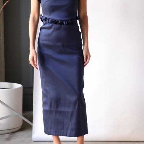 kika vargas helga dress in navy taffeta dresses kika vargas 946951