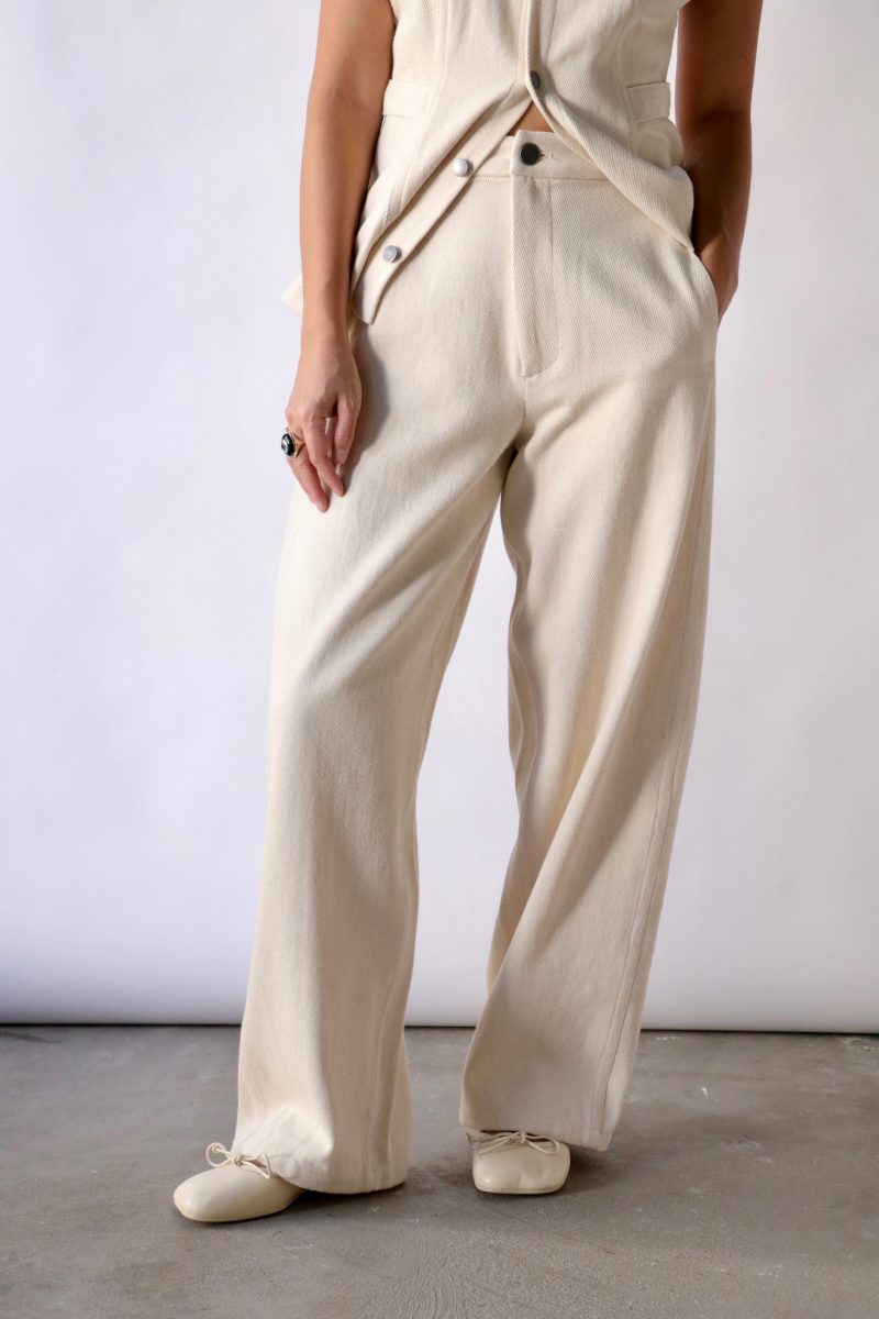 lauren manoogian denim pants in natural bottoms lauren manoogian 689618