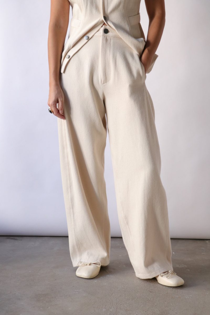 lauren manoogian denim pants in natural bottoms lauren manoogian 744780