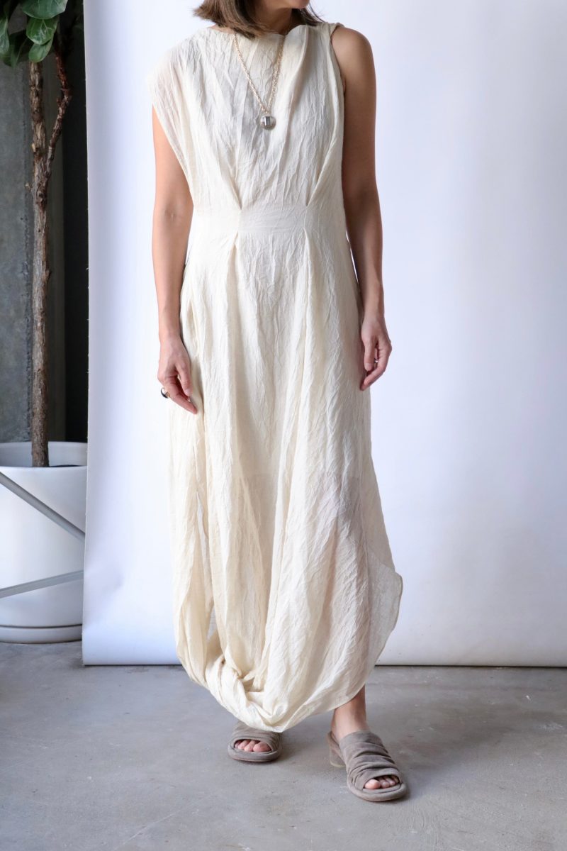 lauren manoogian gauze twist dress in muslin dresses lauren manoogian 121969