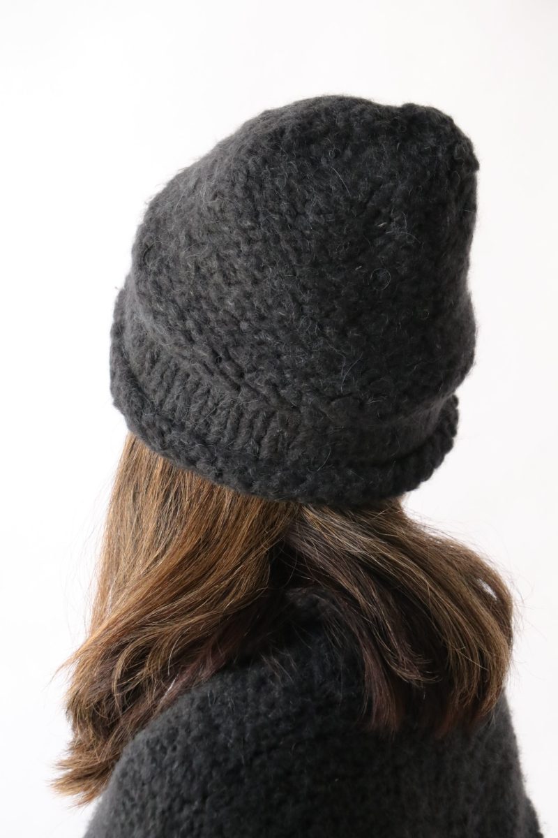 lauren manoogian hand knit purl roll hat in ink accessories lauren manoogian 726953