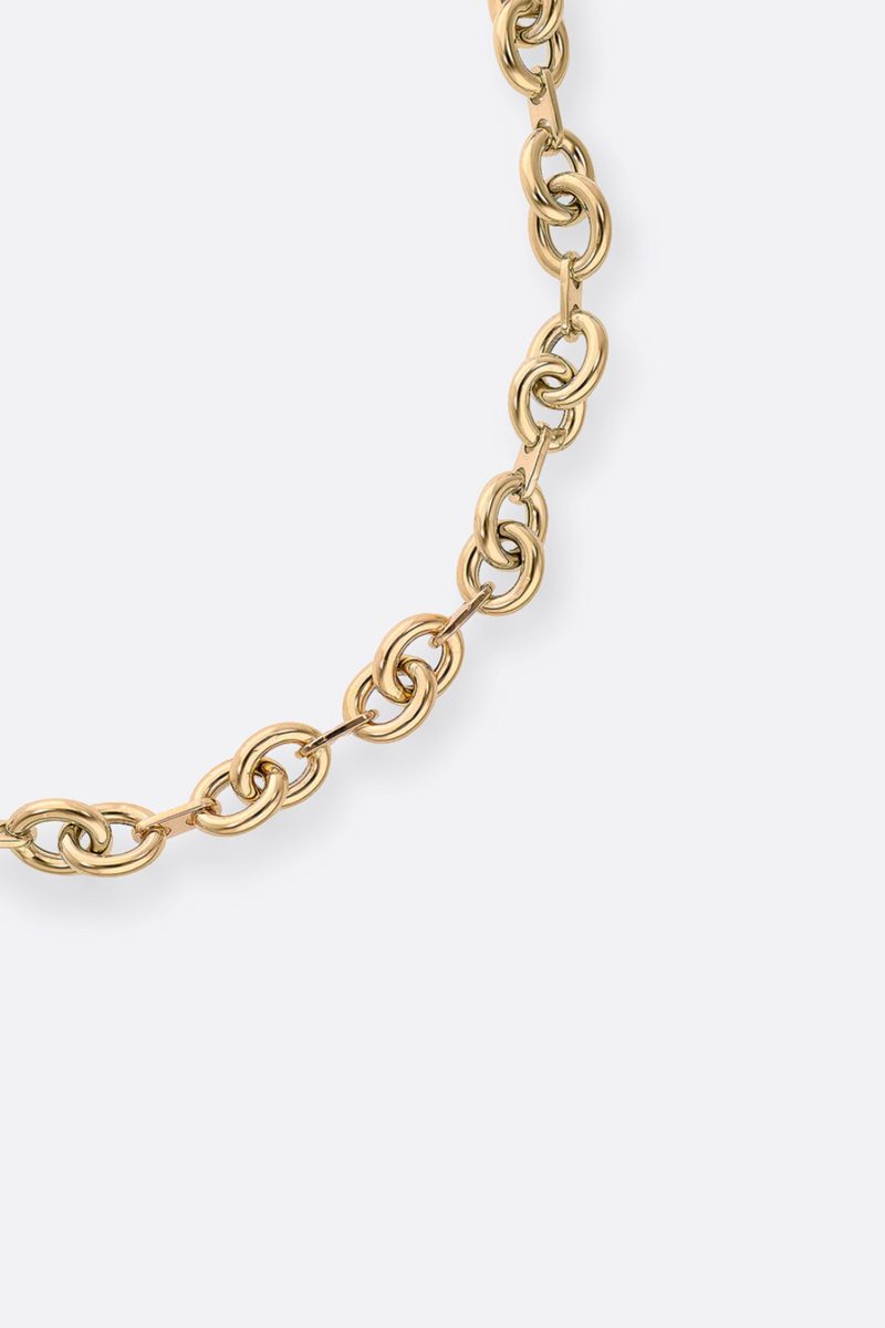 lauren rubinski ettore yellow gold necklace with extra small round criss cross links jewelry lauren rubinski 485107