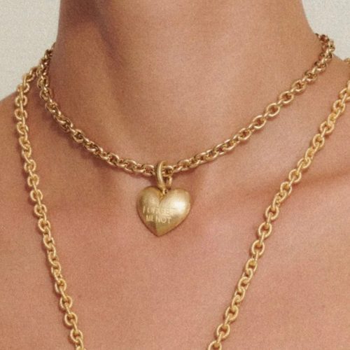 lauren rubinski paulette brushed yellow gold baby forget me not heart pendant jewelry lauren rubinski 311531