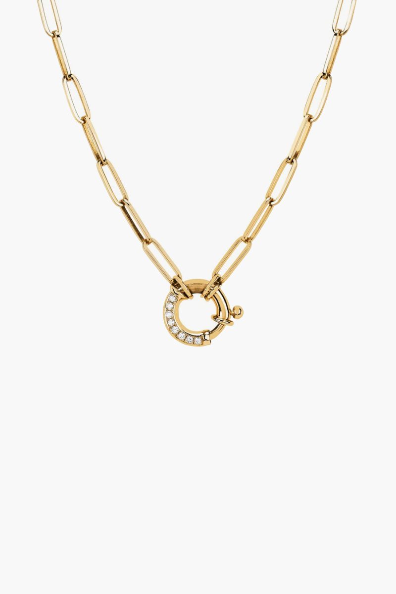 logan hollowell alchemy link charm necklace with pave diamond hoop closure jewelry logan hollowell 589339