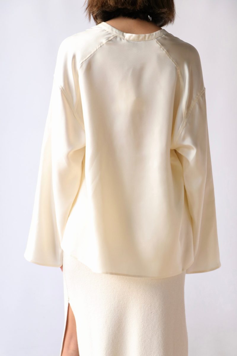 loulou studio zamia silk top in soft vanilla tops blouses loulou studio 779927