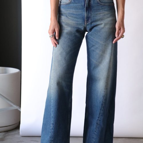 mm6 maison margiela 5 pocket denim trousers in blue bottoms mm6 maison margiela 204297