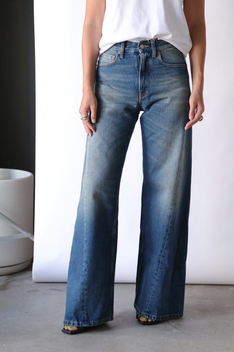 mm6 maison margiela 5 pocket denim trousers in blue bottoms mm6 maison margiela 204297