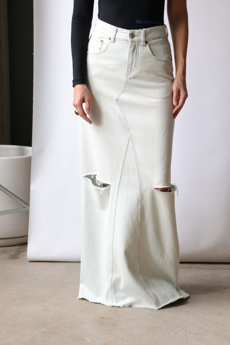 mm6 maison margiela long skirt in light blue bottoms mm6 maison margiela 272028